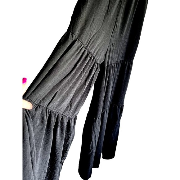 Sandy & Sid New York Womens Black Sleeveless Maxi Jumpsuit Wide leg Tiered M - Picture 6 of 7